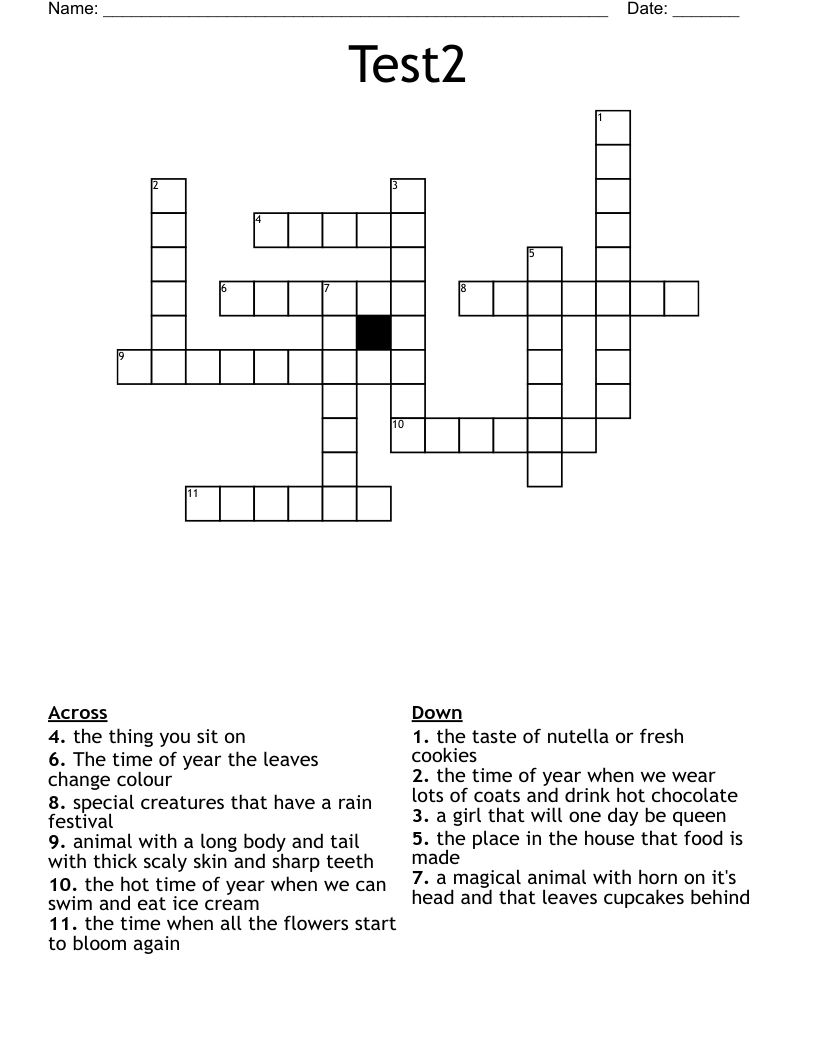 Test2 Crossword