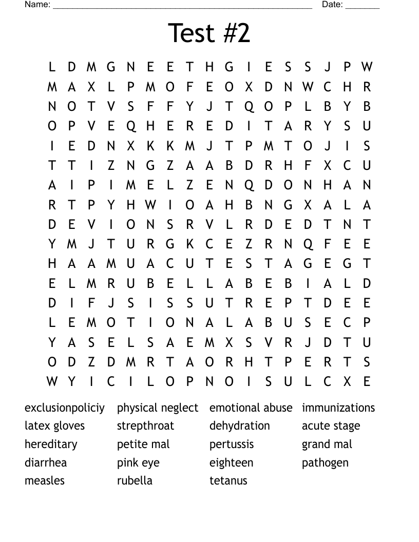Test #2 Word Search
