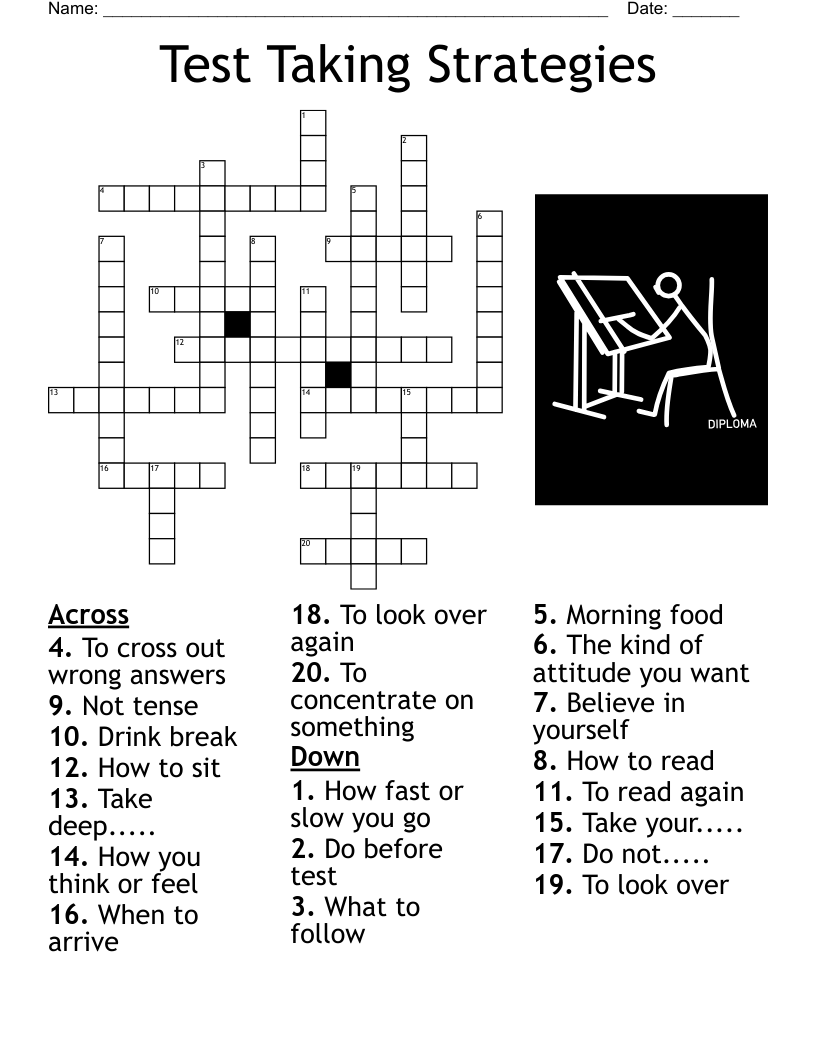 Test Taking Strategies Crossword