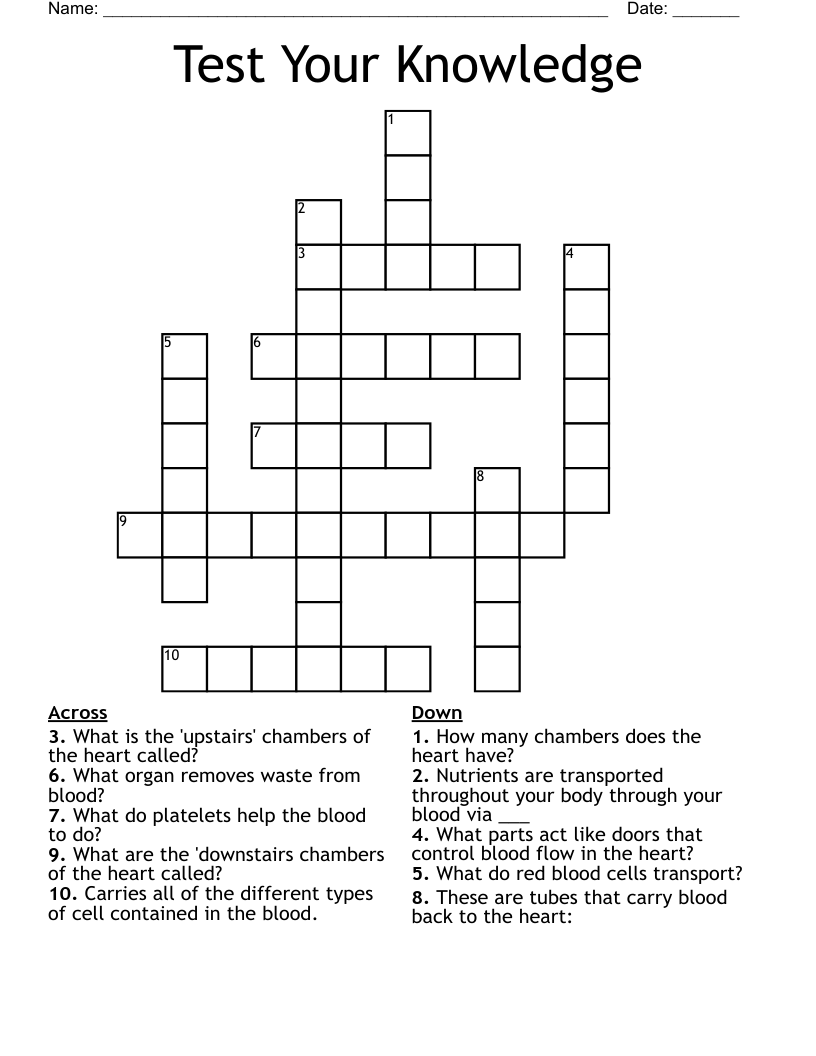Test Your Knowledge Crossword