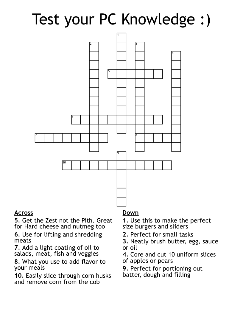 Test your PC Knowledge :) Crossword
