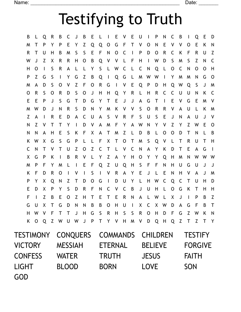 Testifying to Truth Word Search