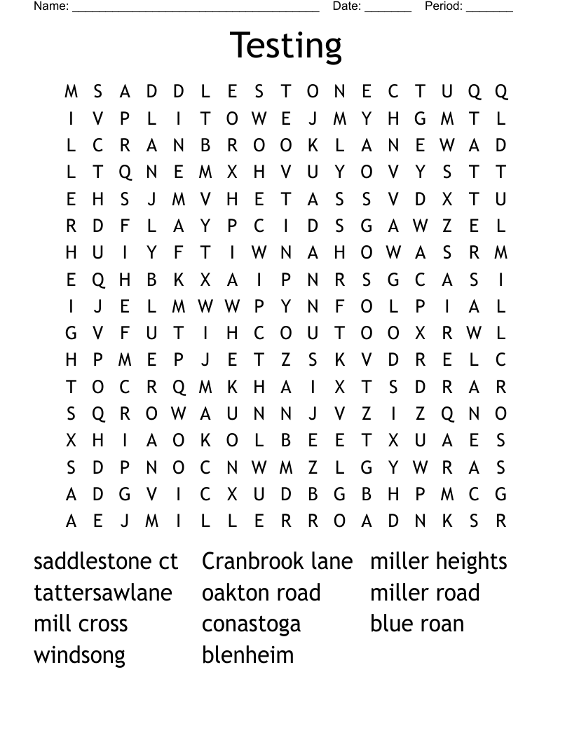 Testing Word Search