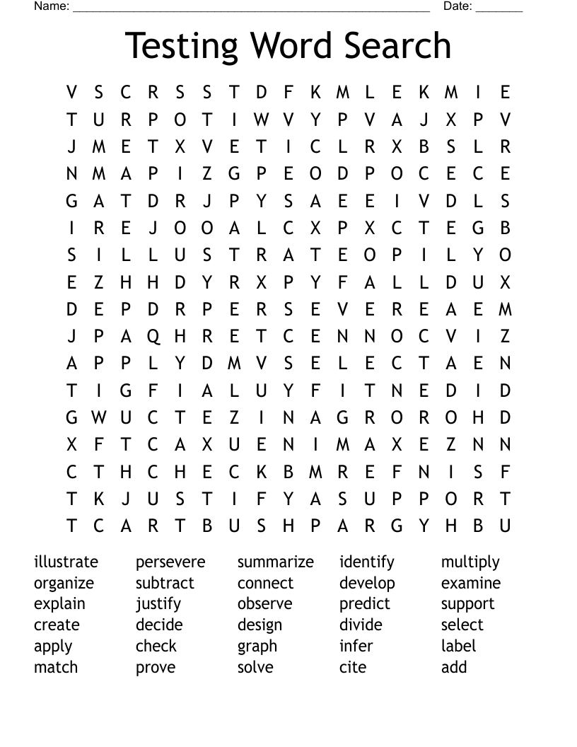 Testing Word Search