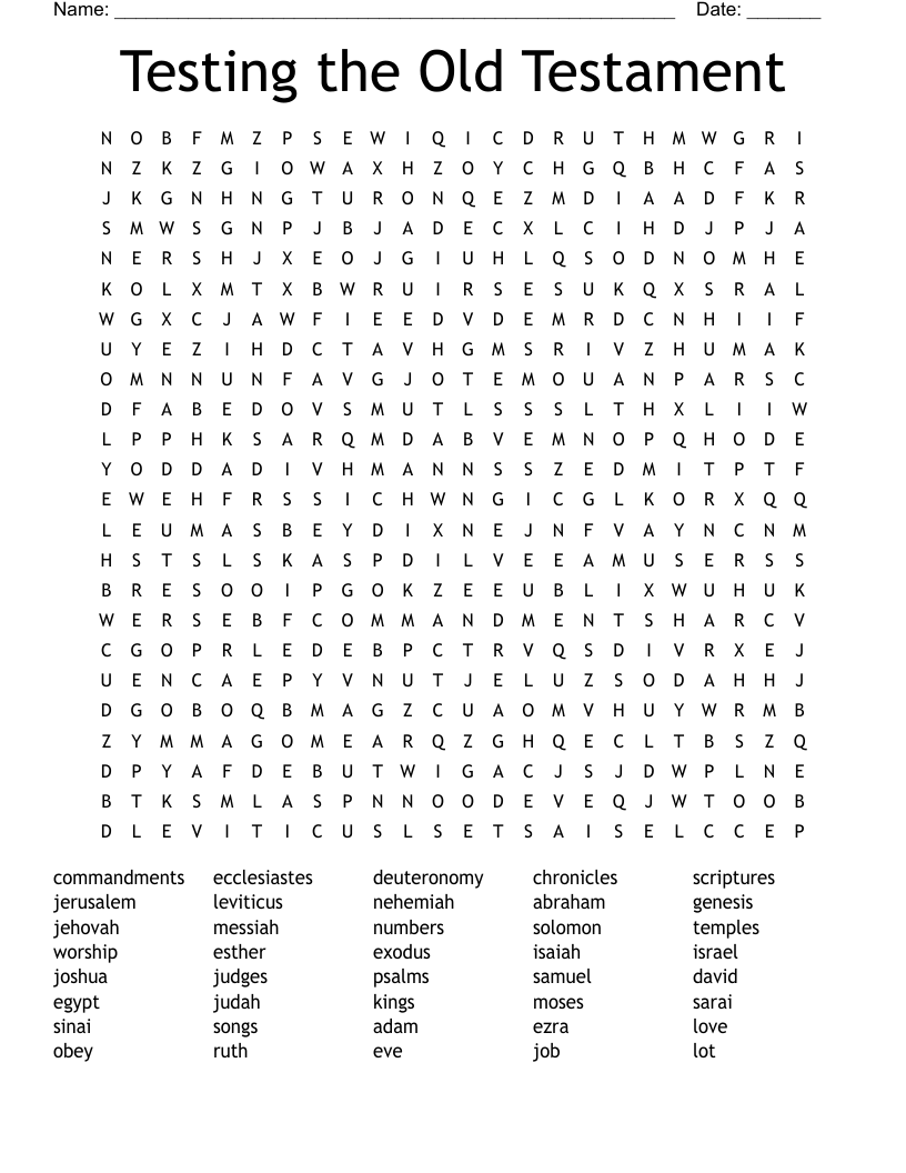 Testing the Old Testament Word Search