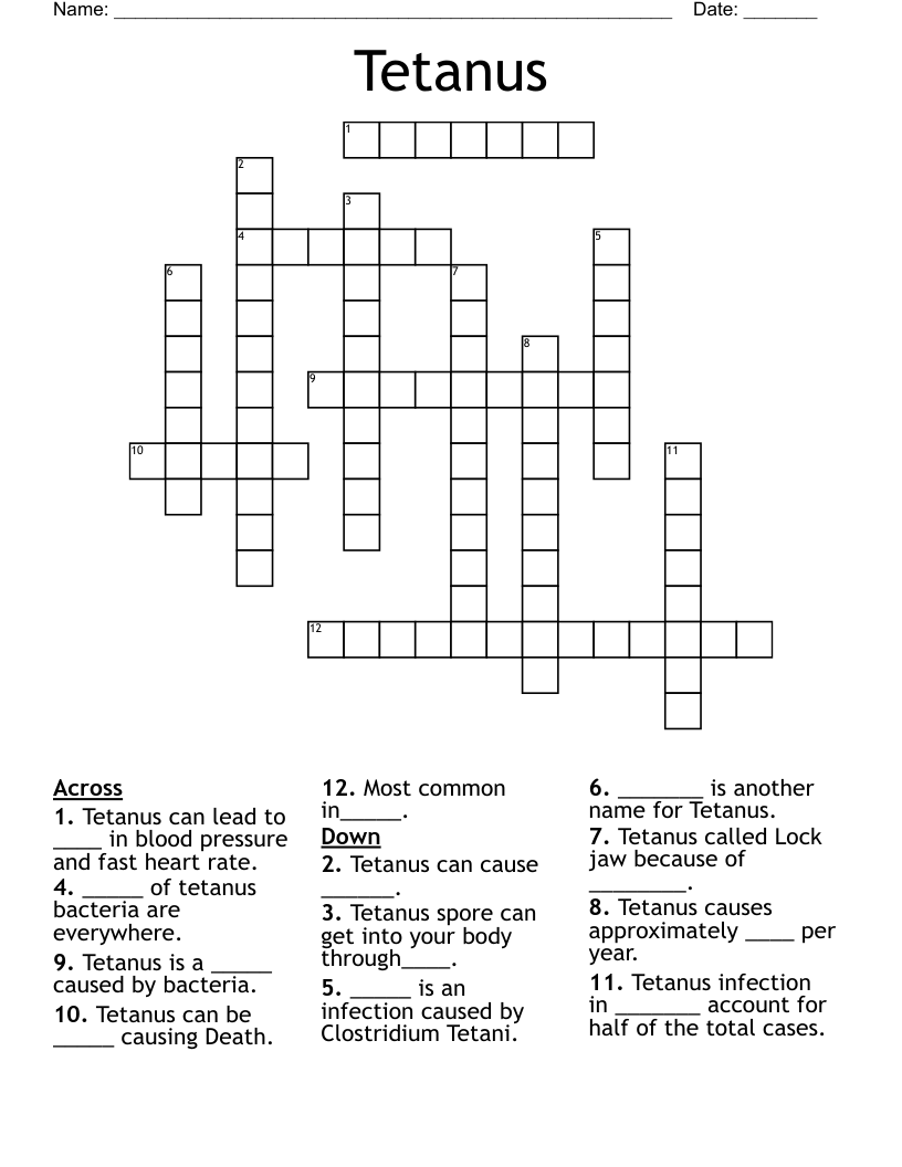 Tetanus  Crossword