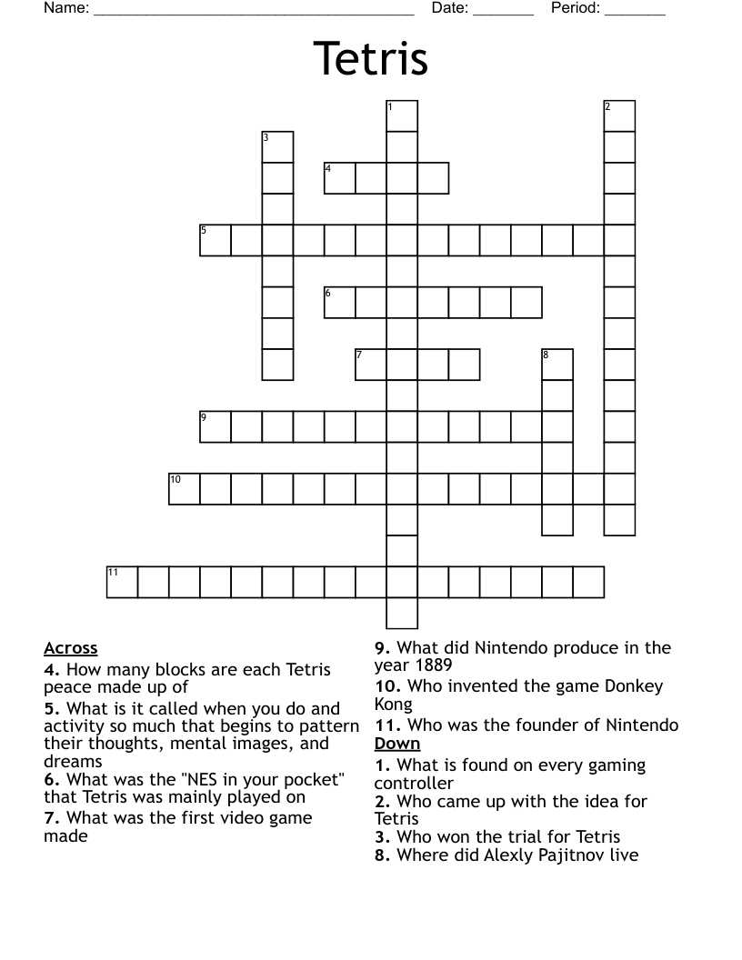 Tetris Crossword