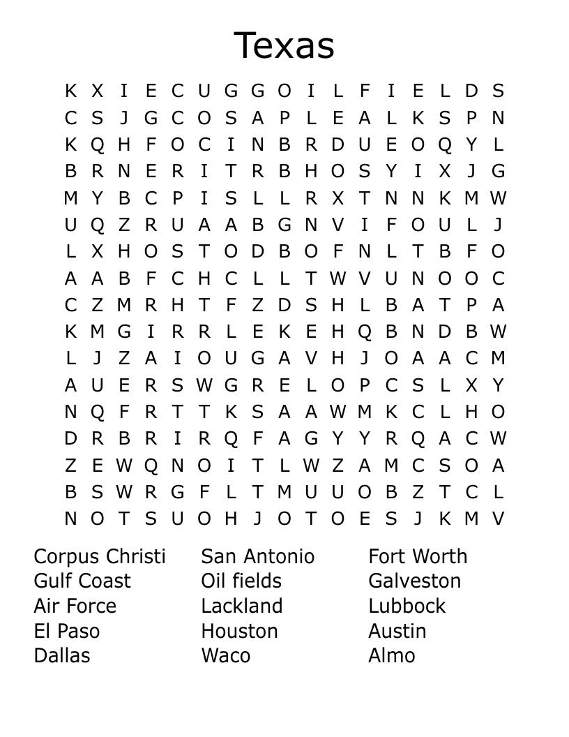 Texas Word Search