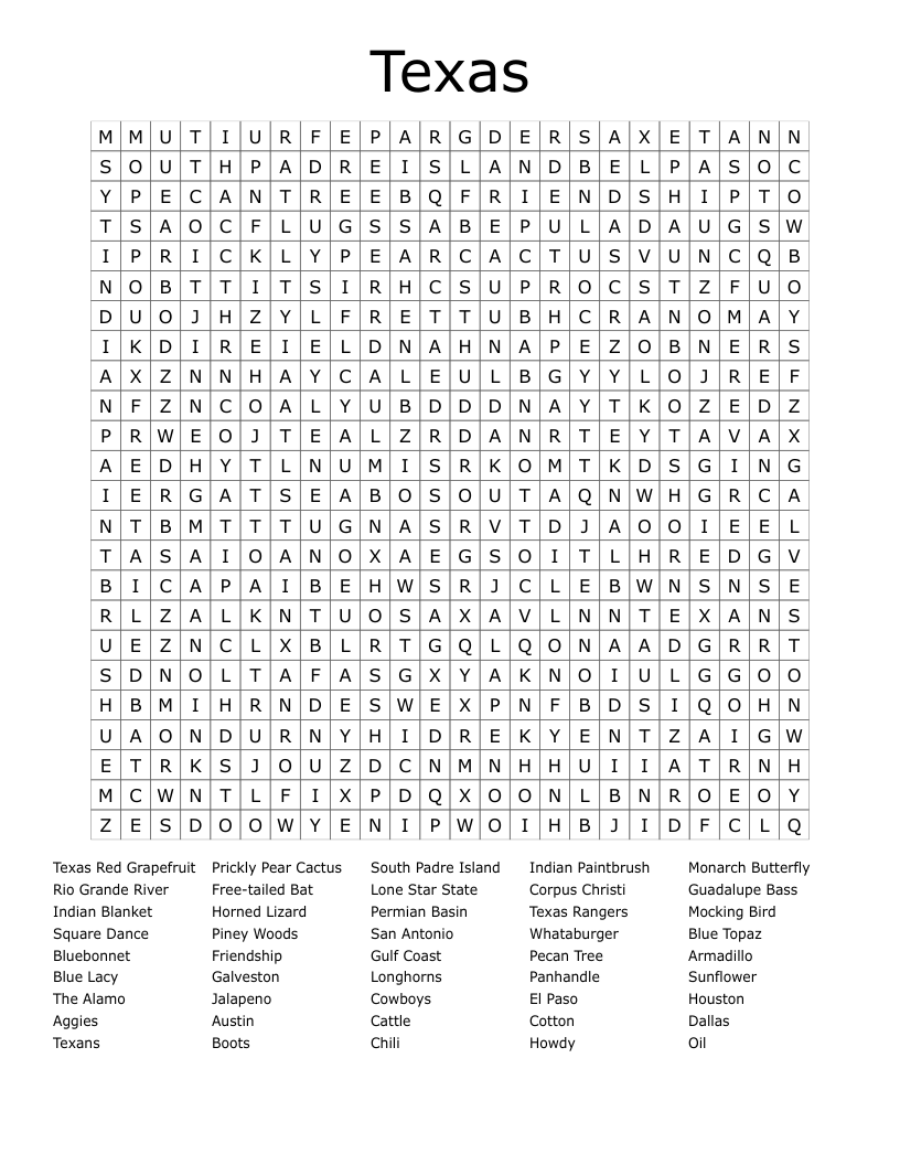 Texas Word Search