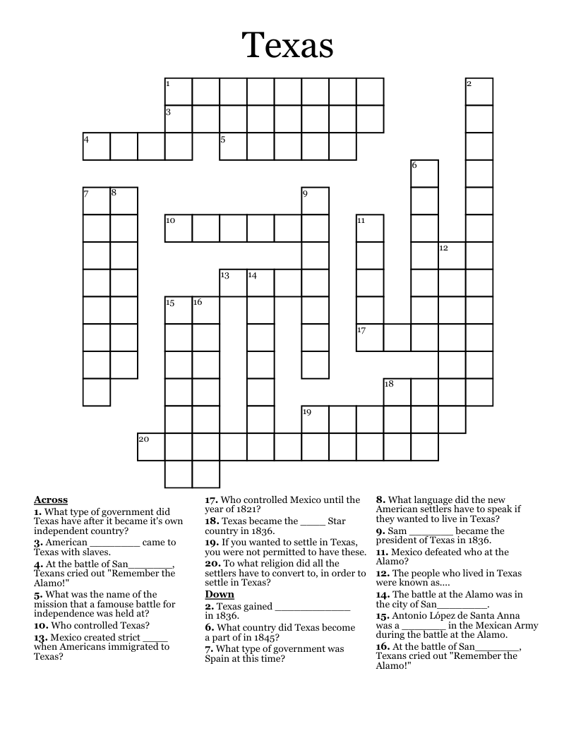 Texas Crossword