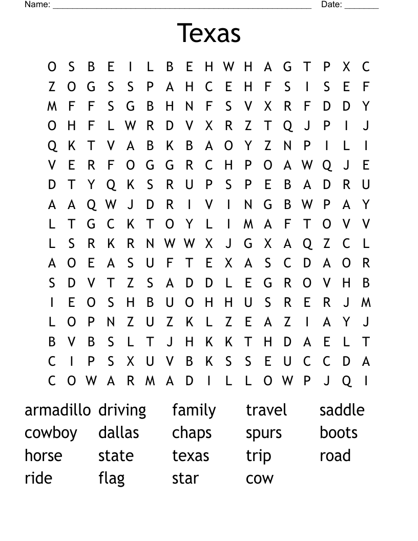 Texas Word Search