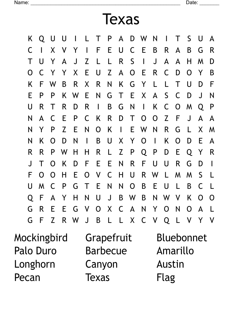 Texas Word Search