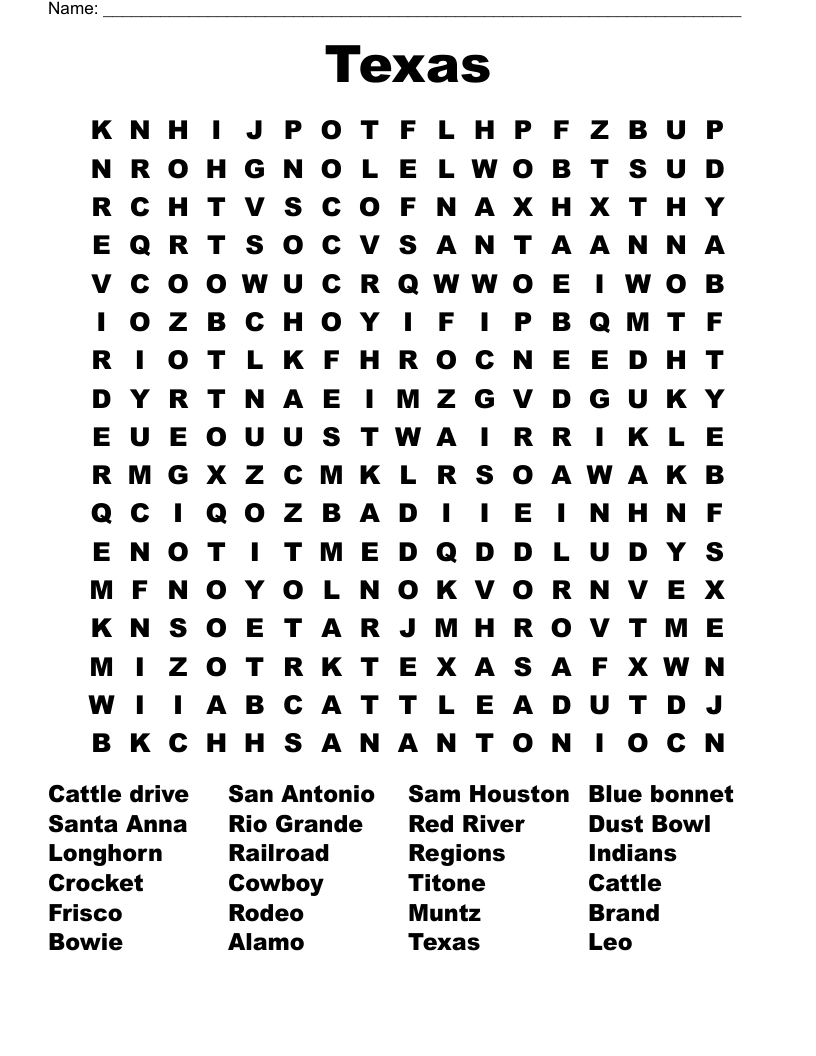 Texas Word Search