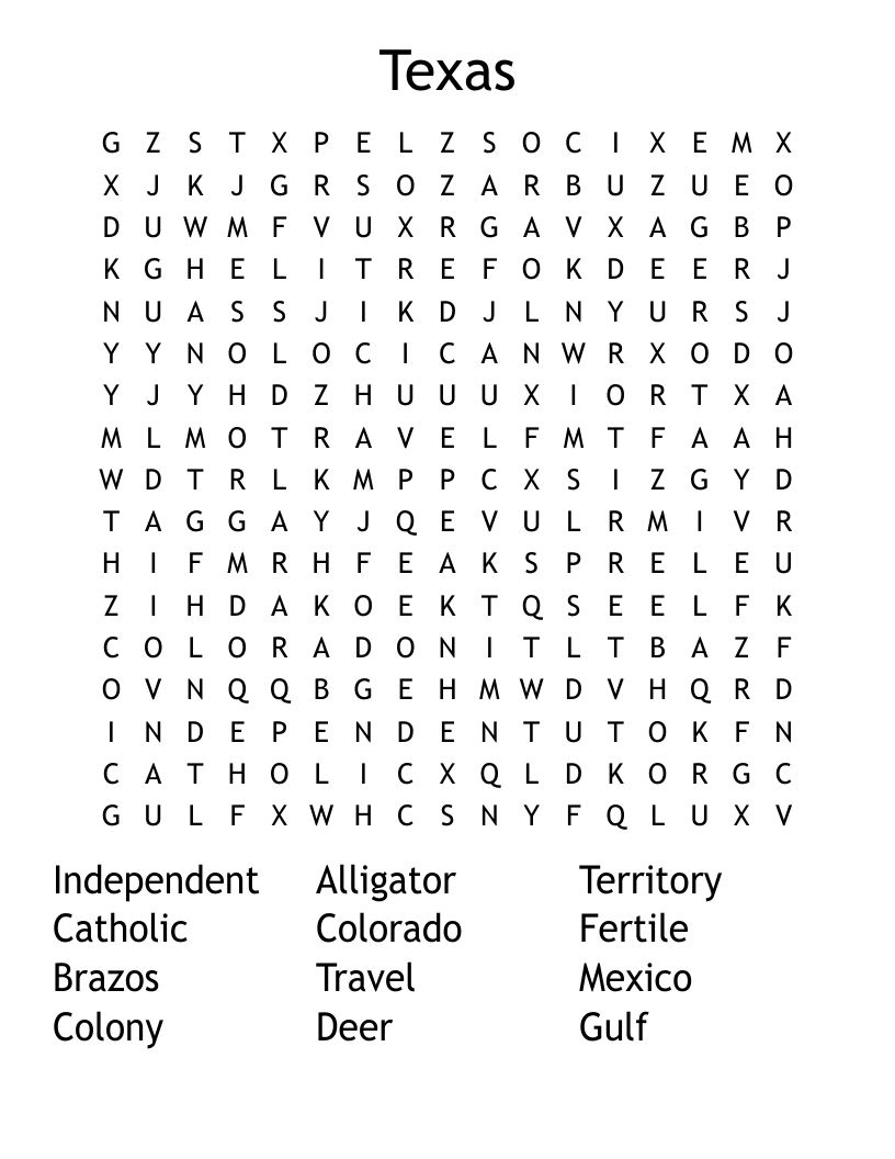 Texas Word Search