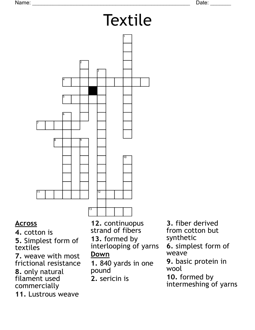 Textile Crossword