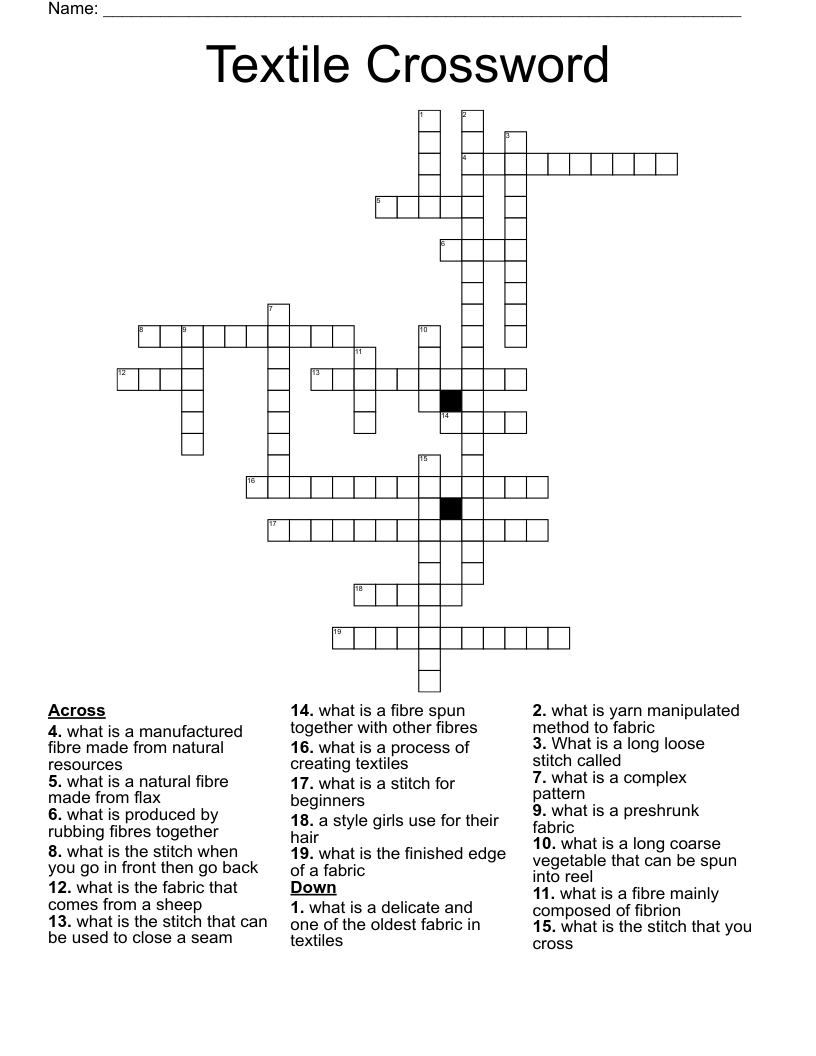 Textile Crossword