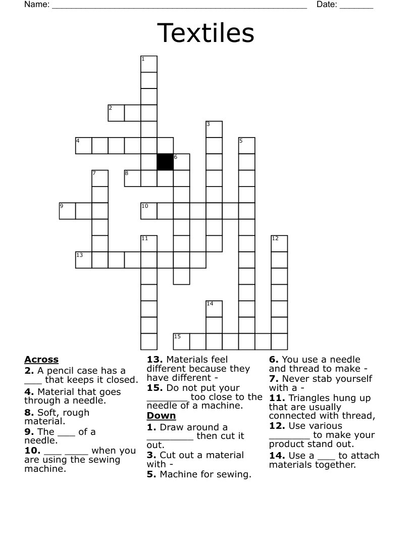 Textiles Crossword