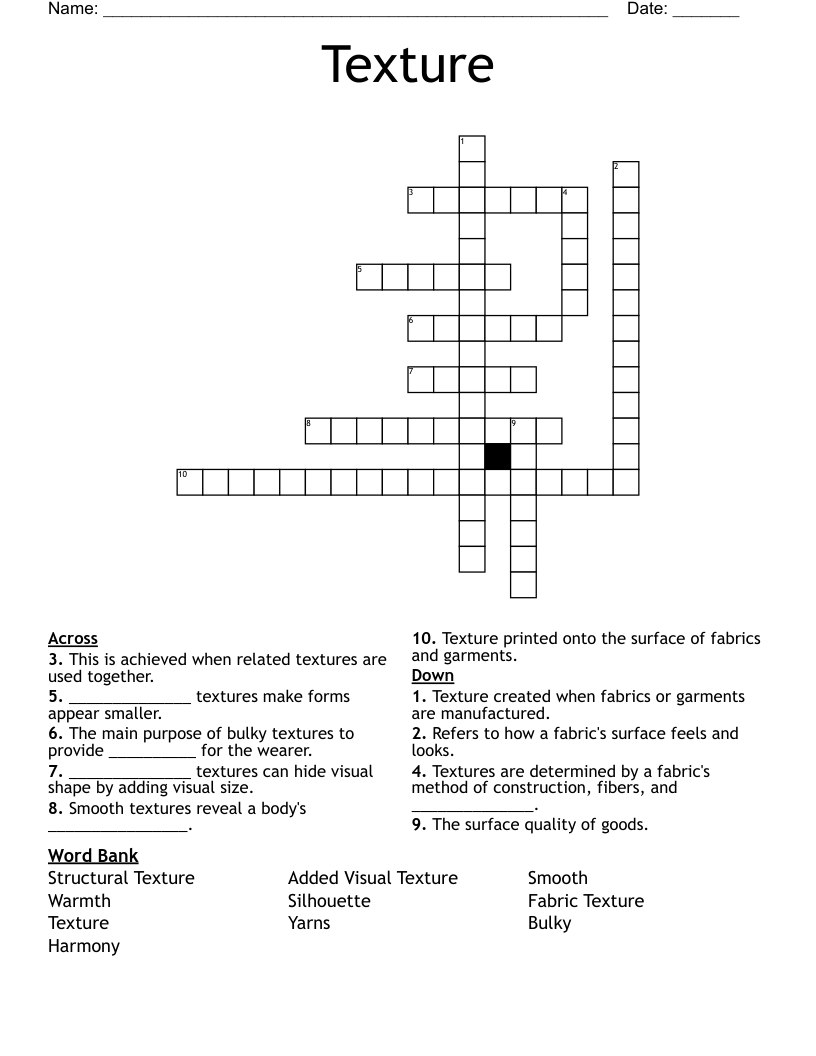 Texture Crossword