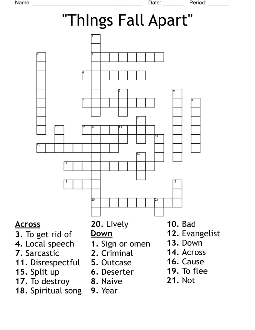 "ThIngs Fall Apart" Crossword