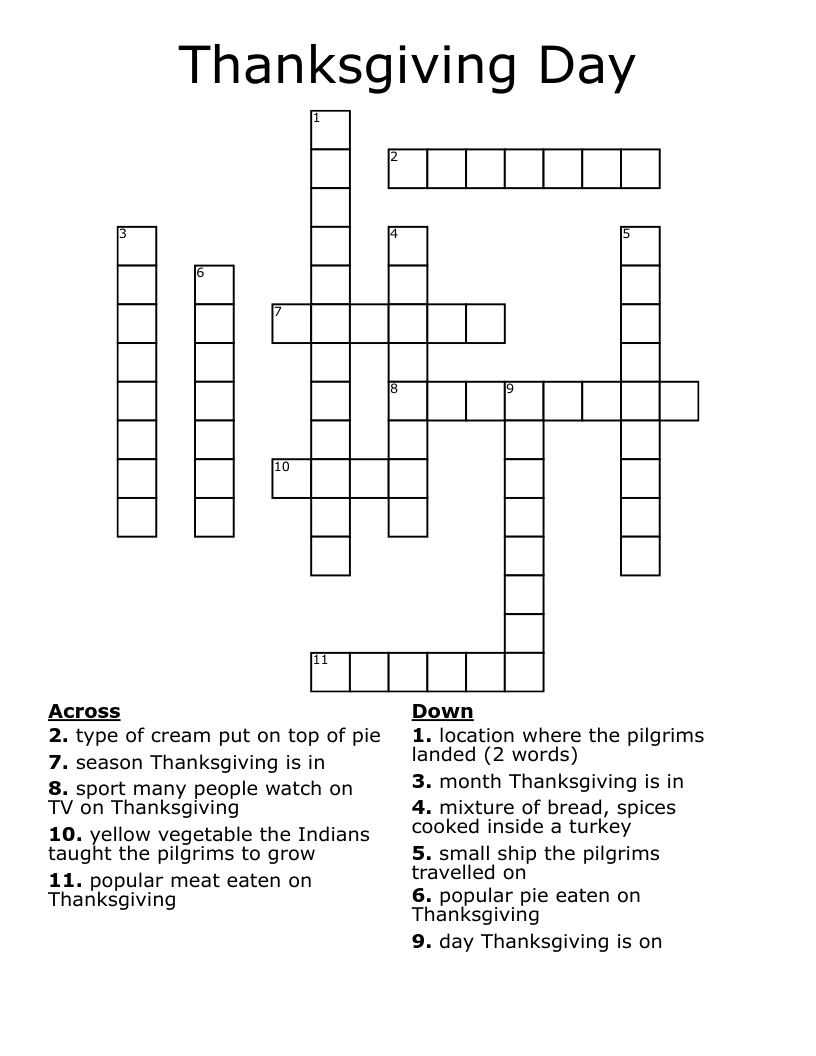 Thanksgiving Day Crossword