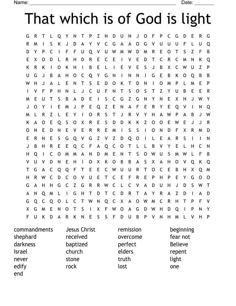 That which is of God is light Word Search