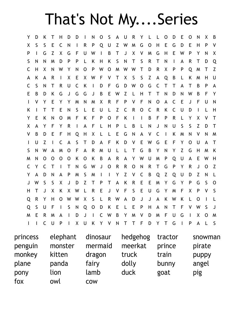 That's Not My....Series Word Search