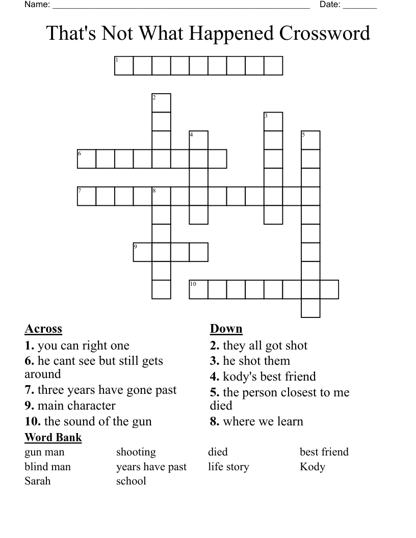 That's Not What Happened Crossword 