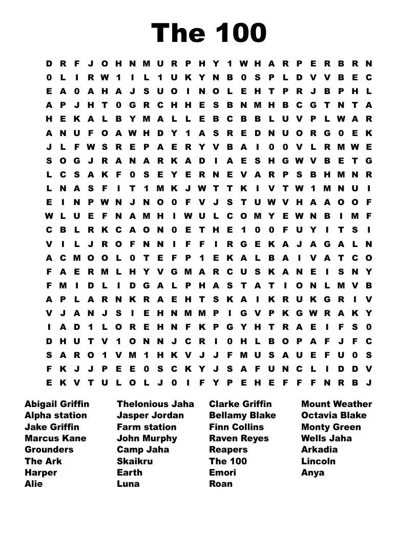 The 100 Word Search