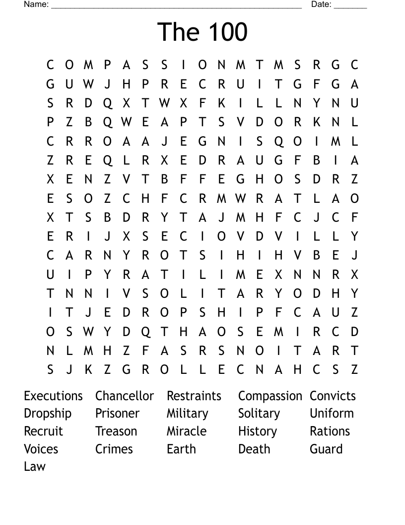 The 100 Word Search