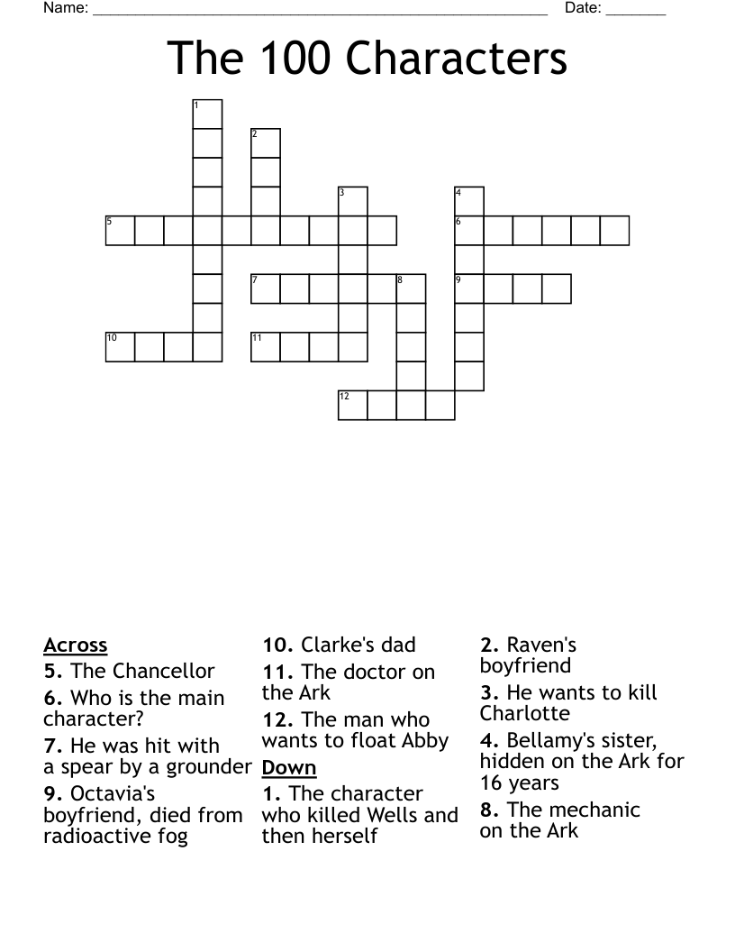 The 100 Characters Crossword