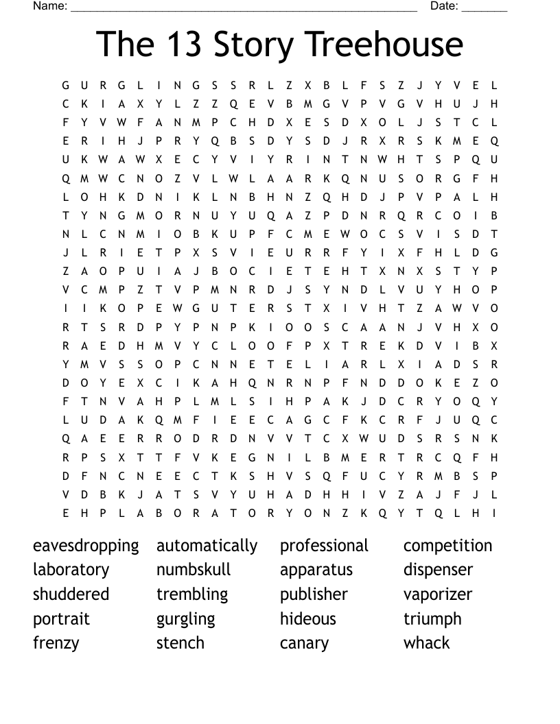 The 13 Story Treehouse Word Search