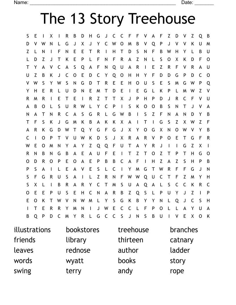 The 13 Story Treehouse  Word Search