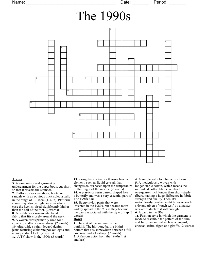 The 1990s Crossword