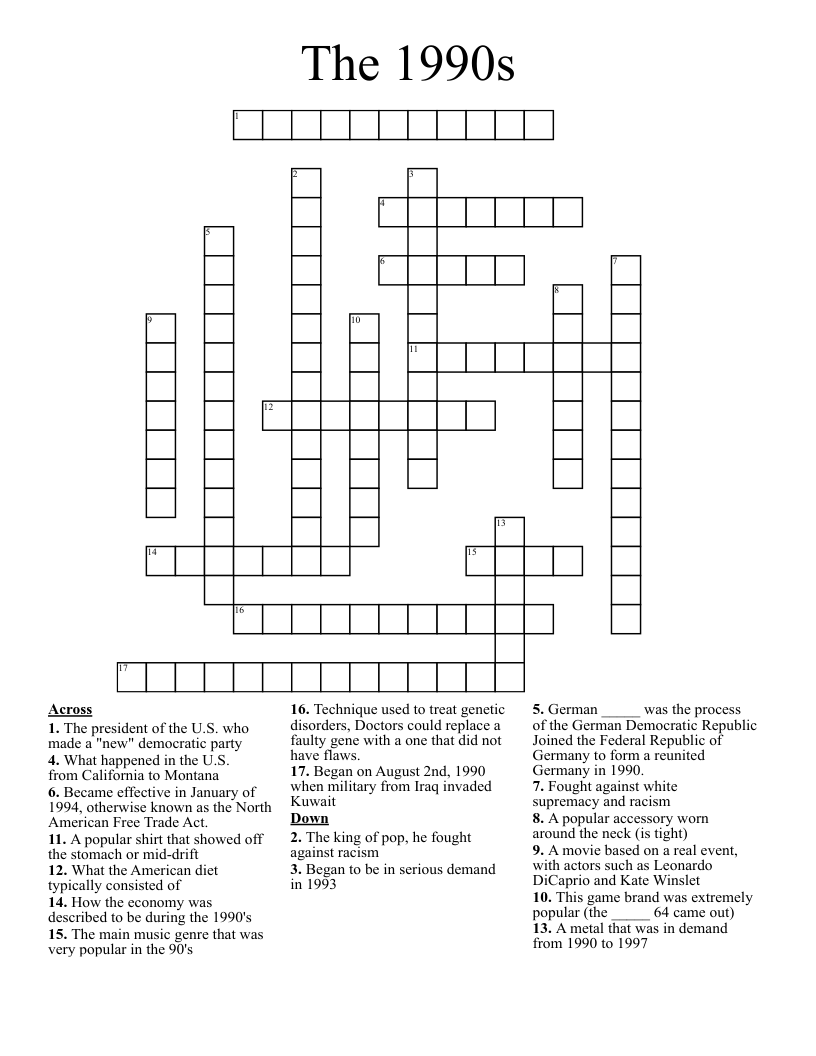 The 1990s Crossword