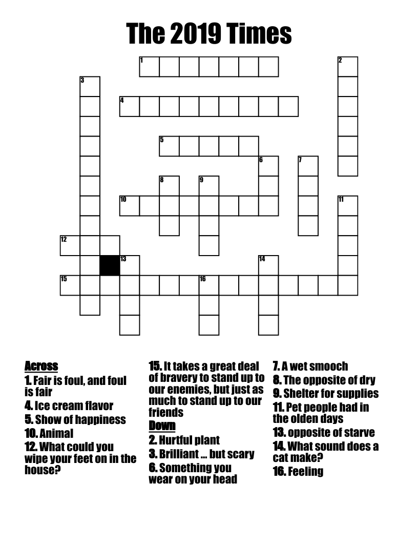 The 2019 Times Crossword