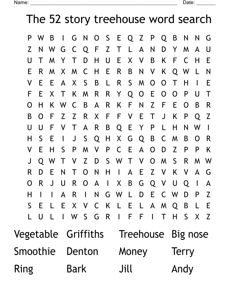 The 52 story treehouse word search 