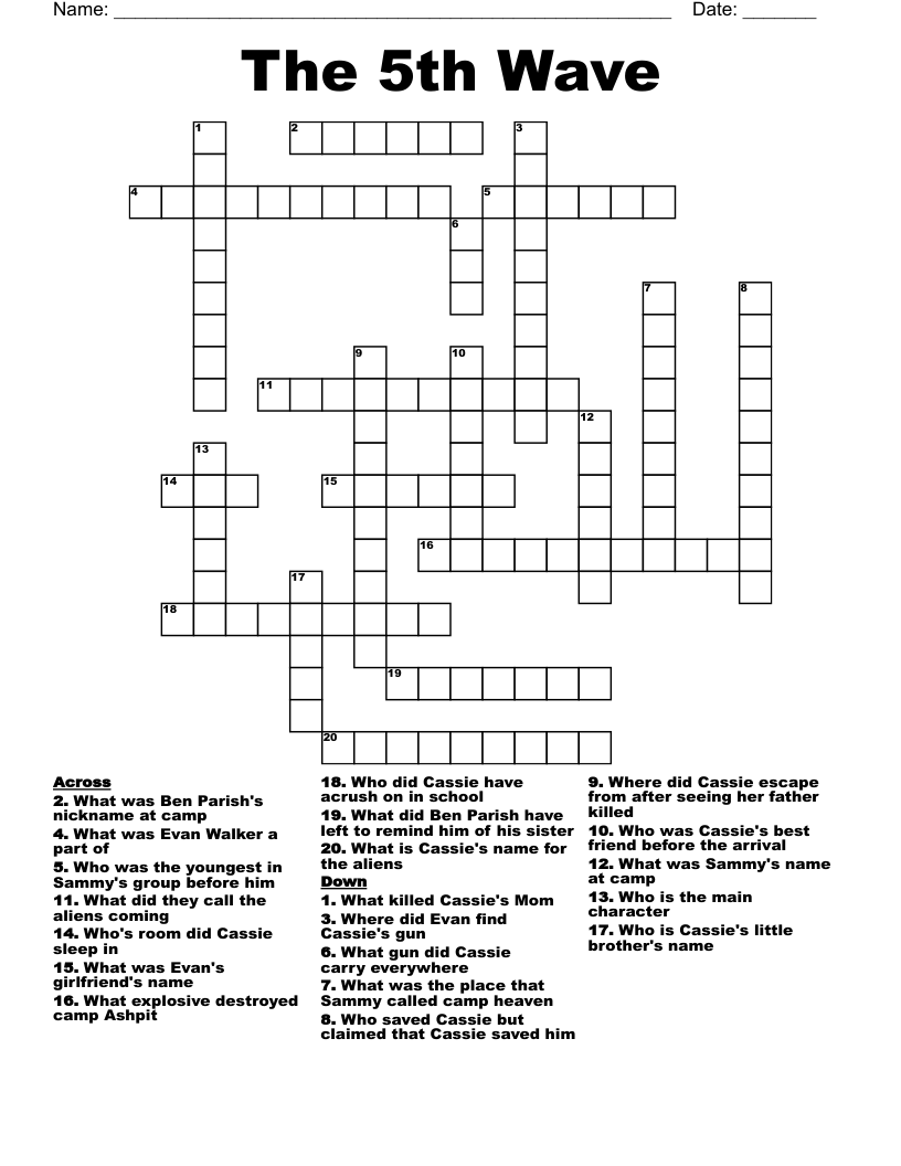The 5th Wave Crossword