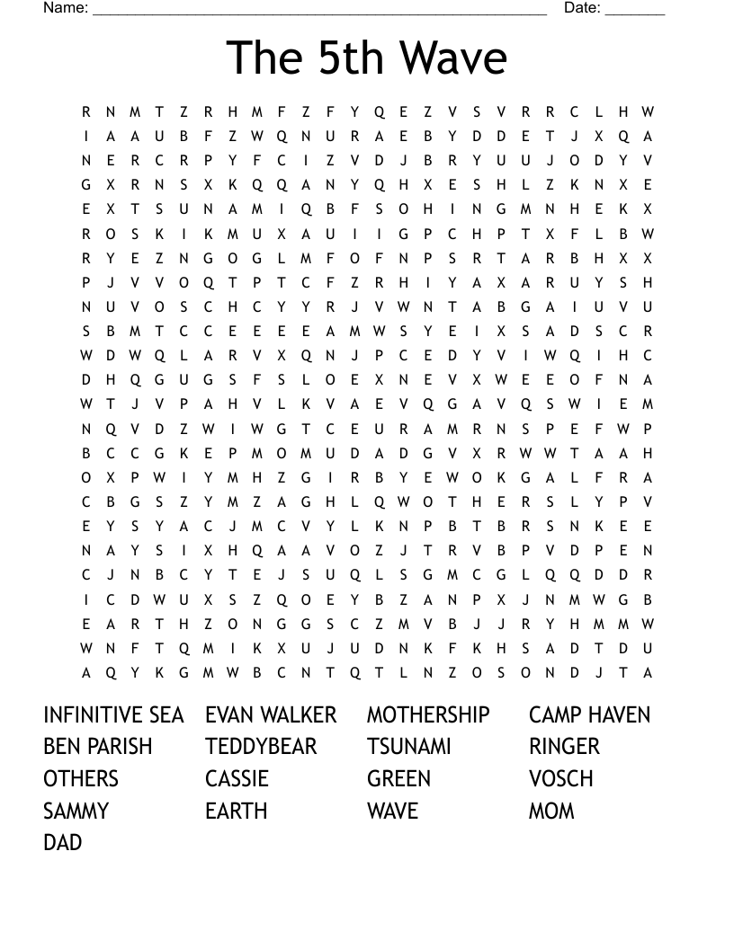 The 5th Wave  Word Search