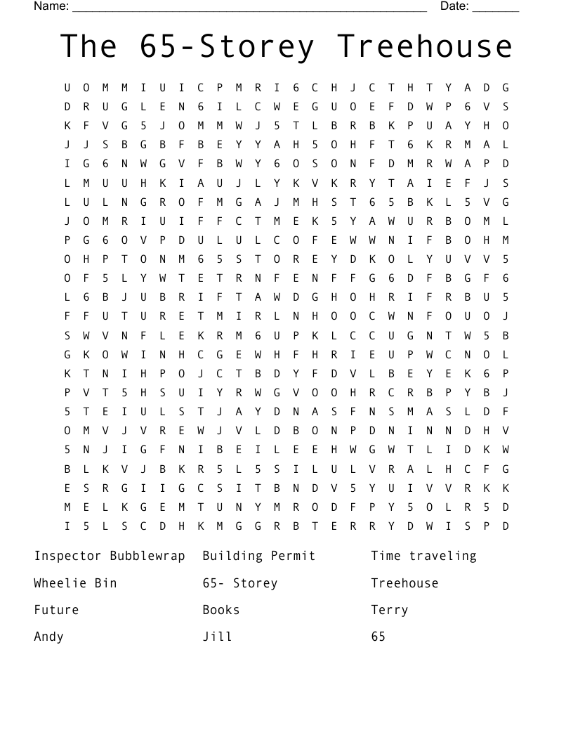 The 65-Storey Treehouse Word Search