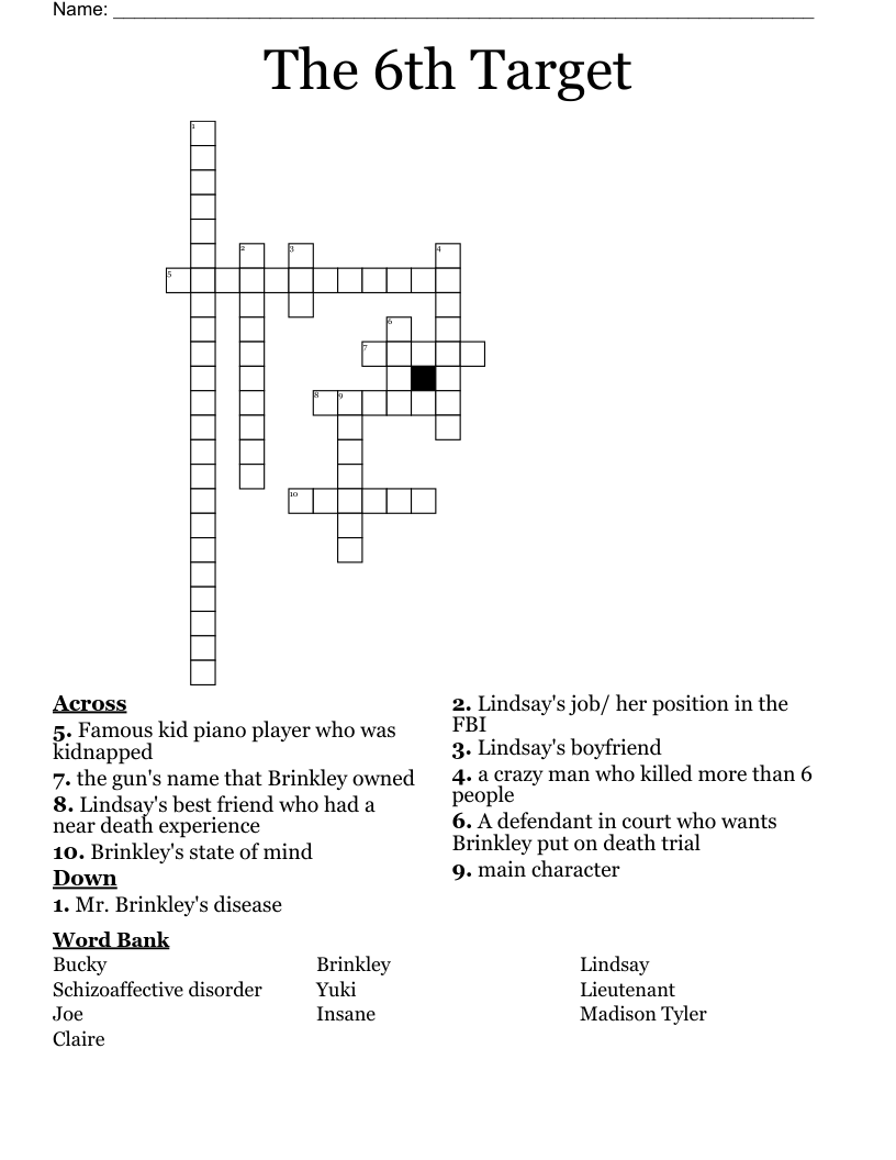 The 6th Target Crossword