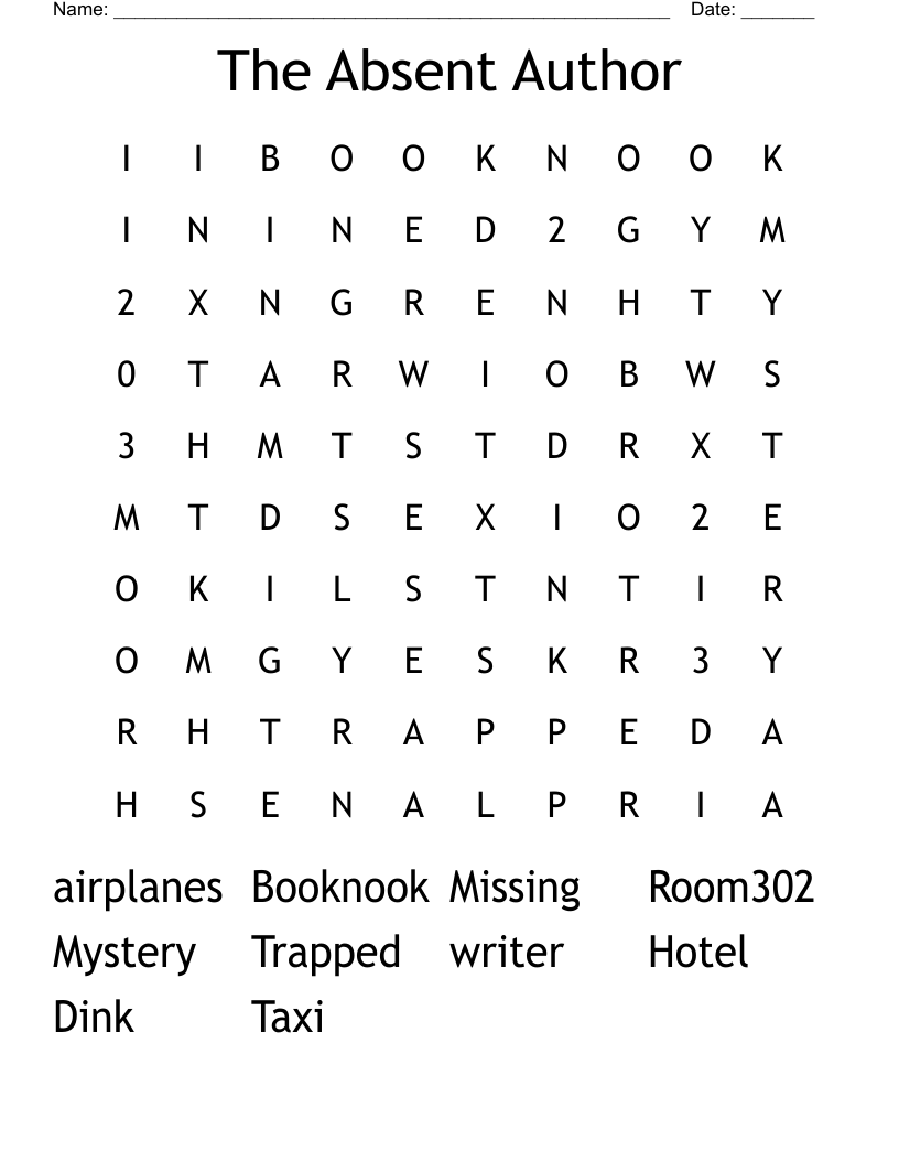The Absent Author Word Search