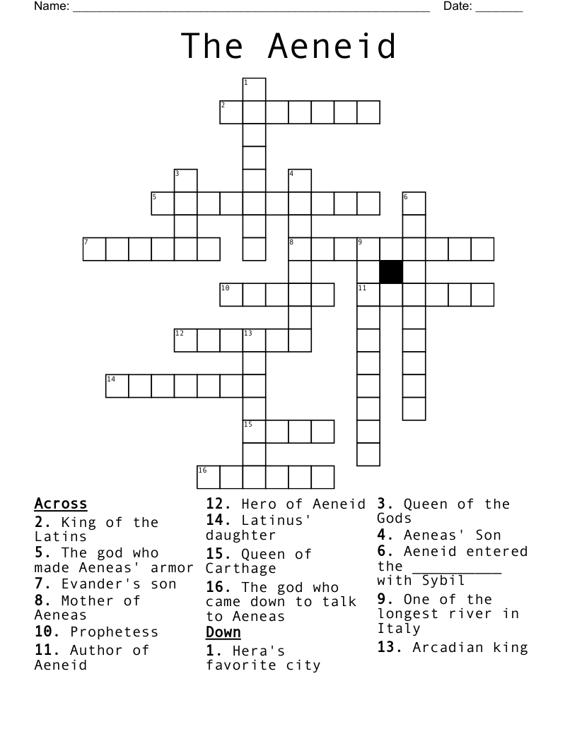 The Aeneid Crossword