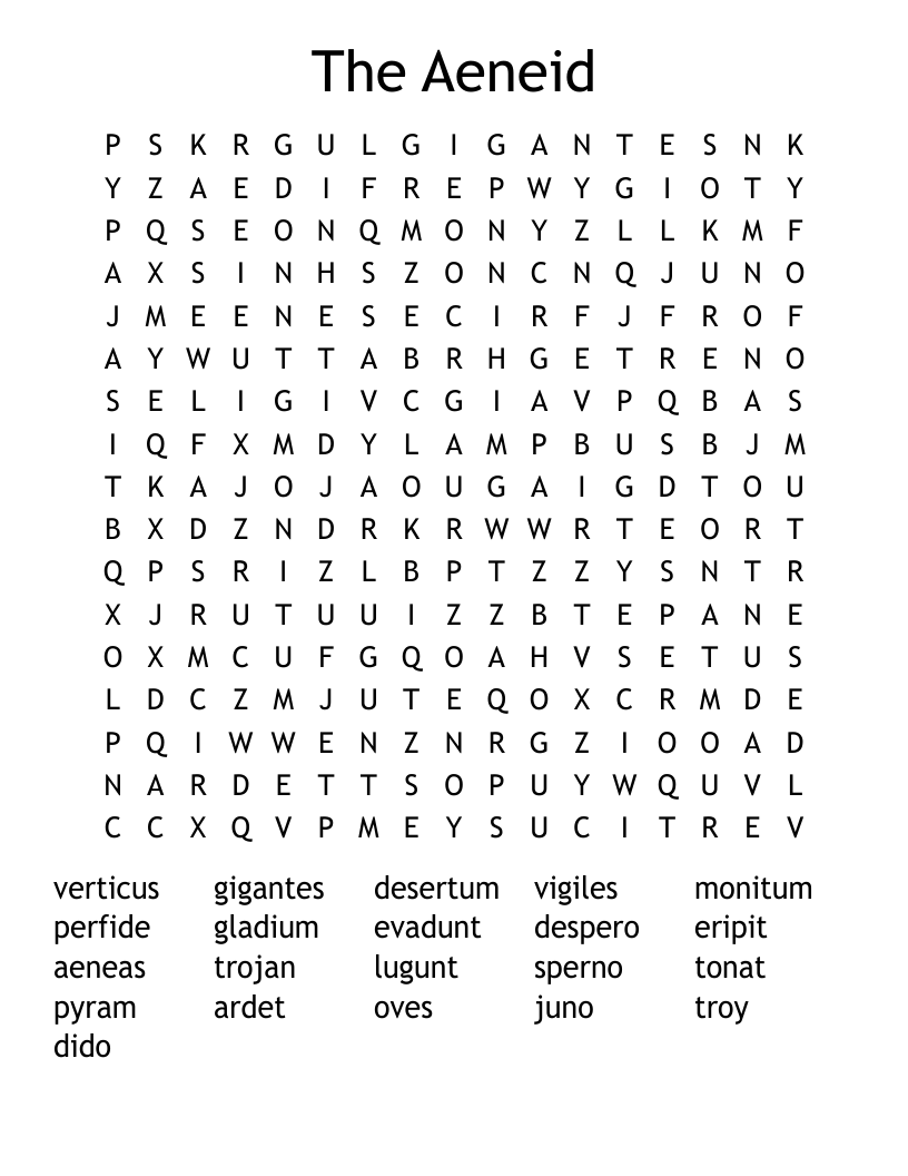 The Aeneid Word Search