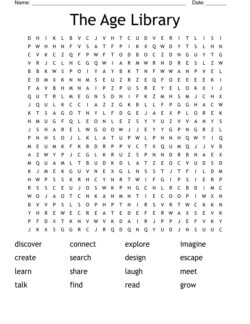 The Age Library Word Search