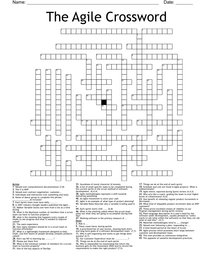 The Agile Crossword