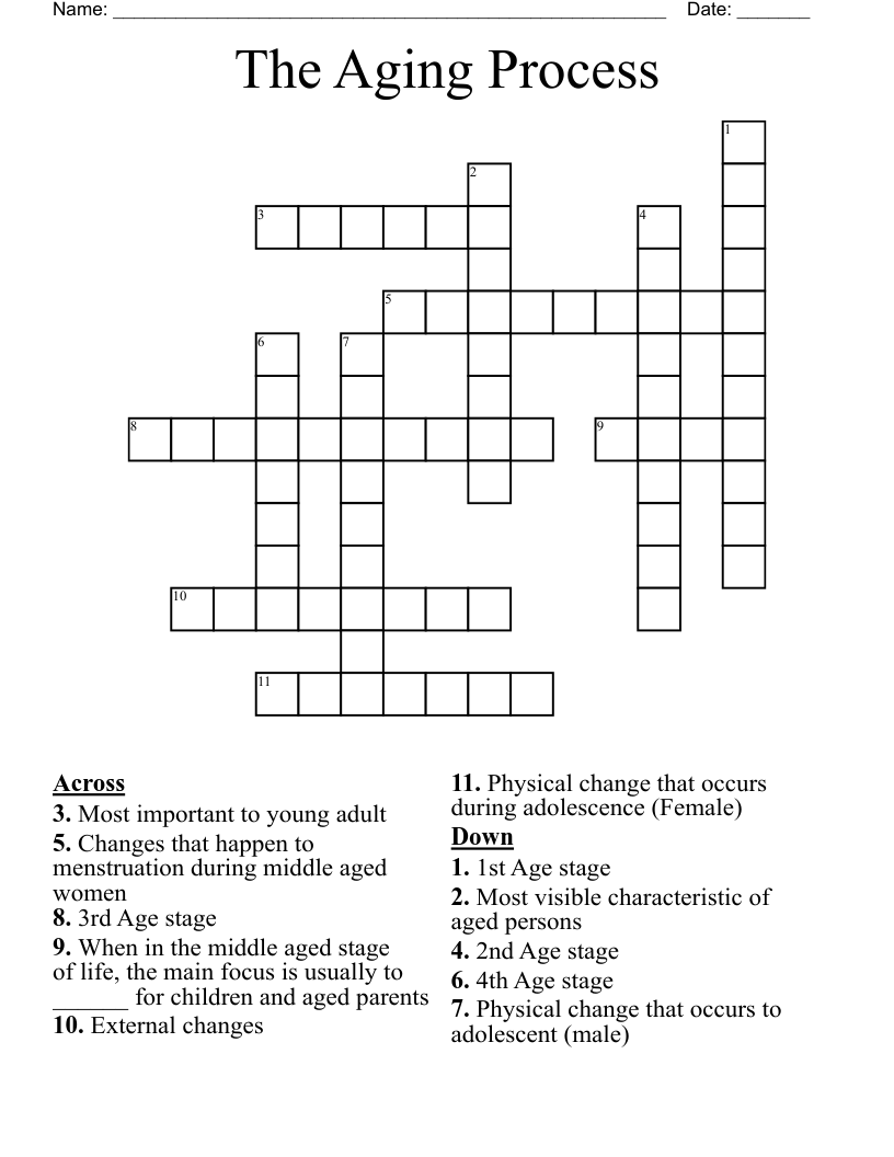 The Aging Process Crossword