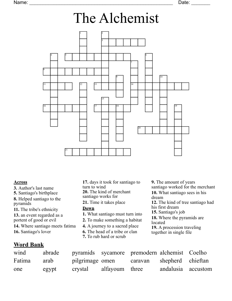 The Alchemist Crossword