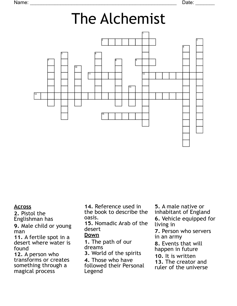 The Alchemist Crossword