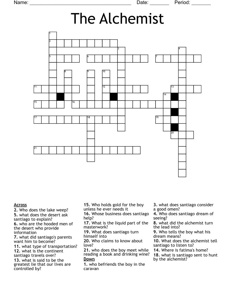 The Alchemist  Crossword