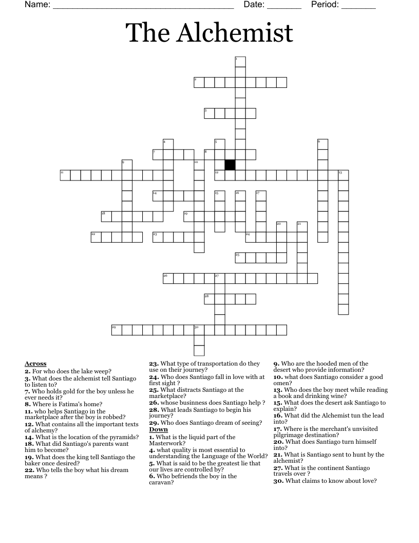 The Alchemist  Crossword
